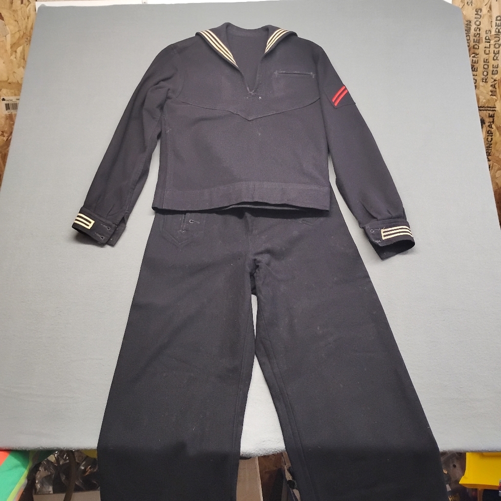VTG Men's WW2 US Navy Shirt & Pants Crackerjack Wool Uniform Sz 36top WWII